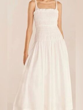 Rebecca Taylor Smocked Poplin Maxi Dress